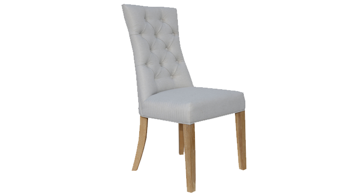 Dining Chair Curved Button Back - Natural